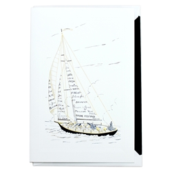 Holiday Greeting Cards - Engraved Season Greetings Sailboat 